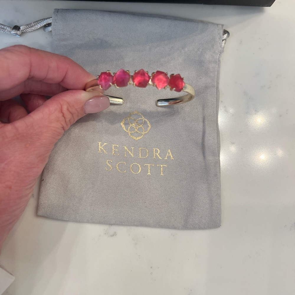 Kendra Scott Hot Pink Five-Stone Open Cuff Bracelet